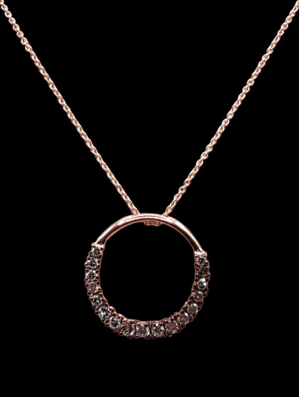 0.75 CTW Natural Champagne Diamond 14K Rose Gold Over 925 Sterling Silver - Picture 1 of 9